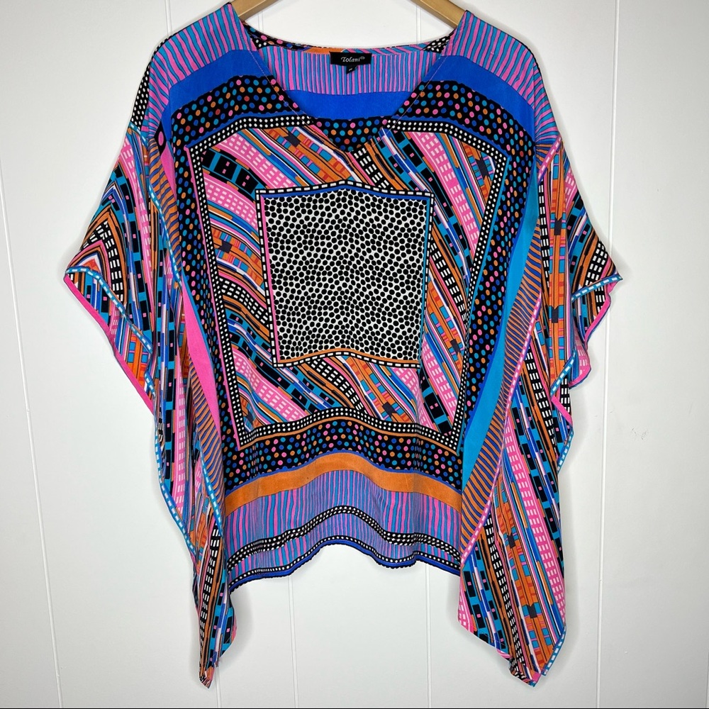 Tolani 100% silk blouse/poncho top